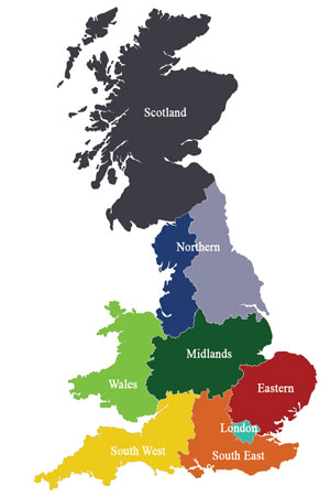 英国区域地图